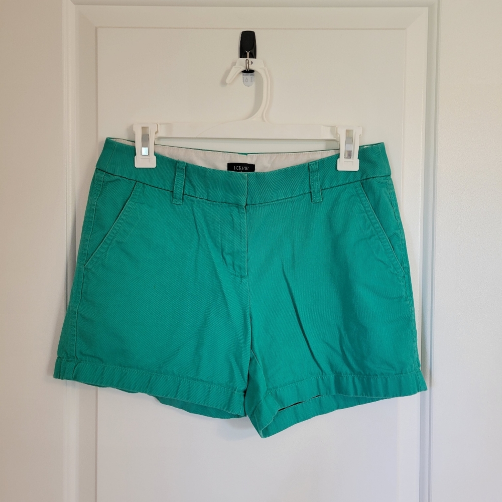 J. Crew 5" Classic Chino Short Green Women's Size 2